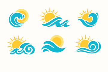 Obraz premium set of sun and water symbols
