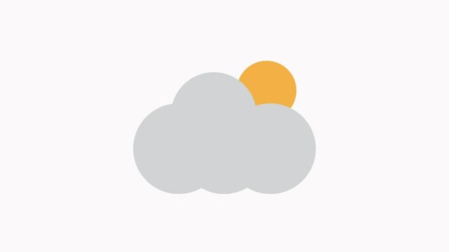 cloud and sun   icon animation illustration flat