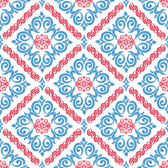 Colorful Geometric Pattern Wallpaper - Boho Geometric Tile Design Background - Vintage Geometric Ornamental Print for Eclectic Interior Decor