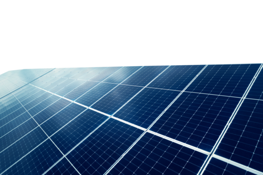 Transparent template of Solar farm generating energy.Solar panels park generating green energy electric.Green energy reduce carbon emissions and makes earth cleaner and more ecological.	
