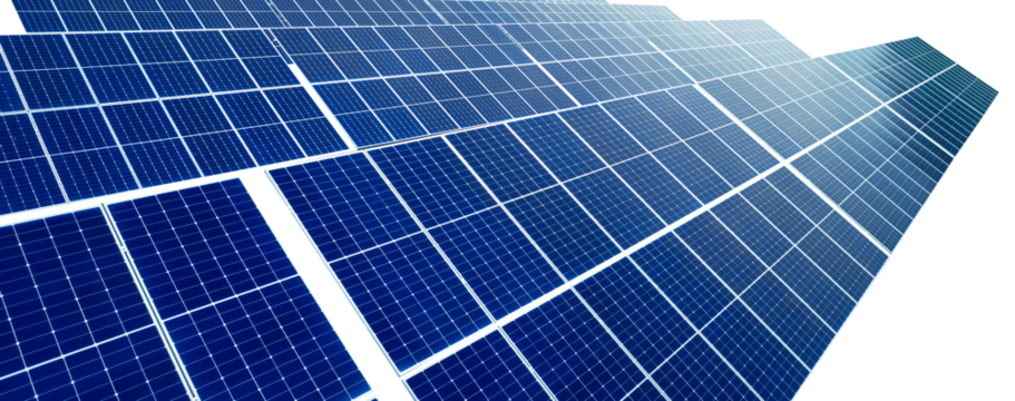 Transparent template of Solar farm generating energy.Solar panels park generating green energy electric.Green energy reduce carbon emissions and makes earth cleaner and more ecological.	
