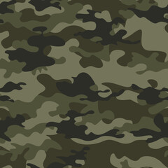 army camouflage background, seamless vector pattern, military khaki texture