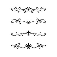 Decorative simple divider. Text dividers retro minimal line separators,  Vector isolated geometric wedding card heart separator elements set. Text dividers. . Hand drawn vector illustration. 
