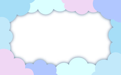 可愛い寒色のもくもくしたフレーム