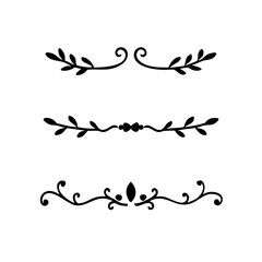 Decorative simple divider. Text dividers retro minimal line separators,  Vector isolated geometric wedding card heart separator elements set. Text dividers. . Hand drawn vector illustration. 
