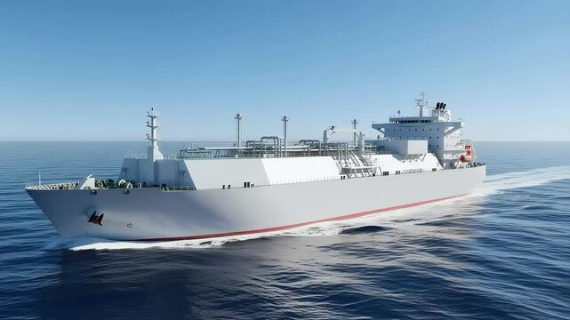 Liquefied natural gas ship (LNG), Carrier Majestically Sailing Across the Ocean