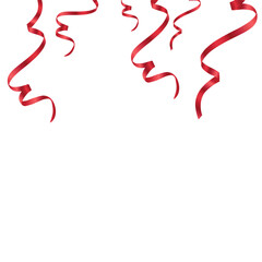 red ribbon on white background