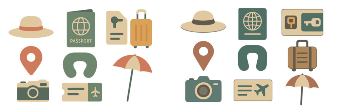 Travel essentials for a memorable trip including luggage, passport, and accessories for sunny days