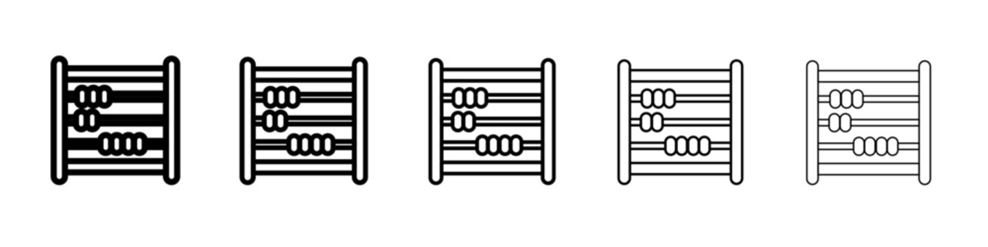 abacus icon vector thin outline style sign