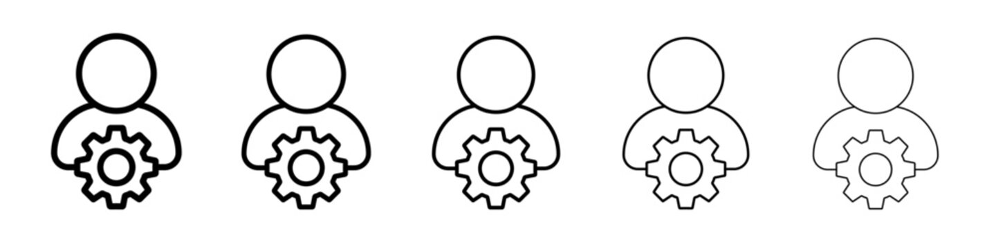 Administrator icon vector thin outline style sign