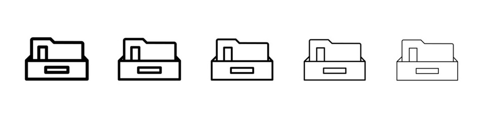 archive folder icon vector thin outline style sign