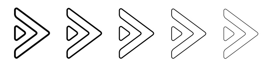 Fototapeta premium arrow right icon vector thin outline style sign