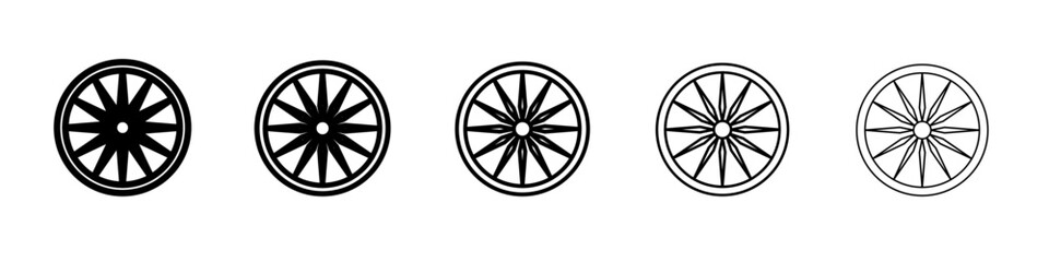 Fototapeta premium ashoka wheel icon vector thin outline style sign