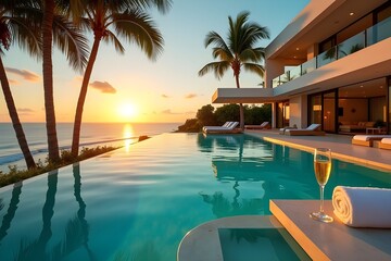 swimming pool at night