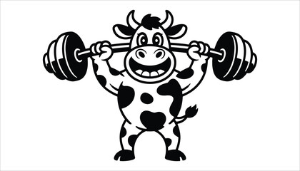 Animal Bodybuilder Mascot Lifting Barbell Vector Illustration