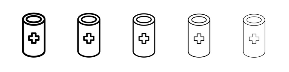 Obraz premium bandage roll icon vector thin outline style sign