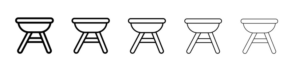 barbeque icon vector thin outline style sign