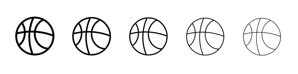 basketball icon vector thin outline style sign