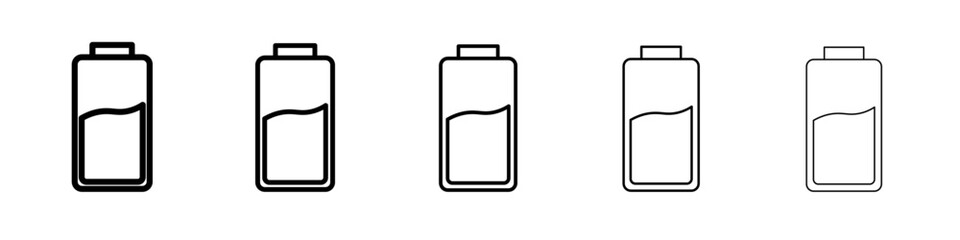 Battery charging icon vector thin outline style sign