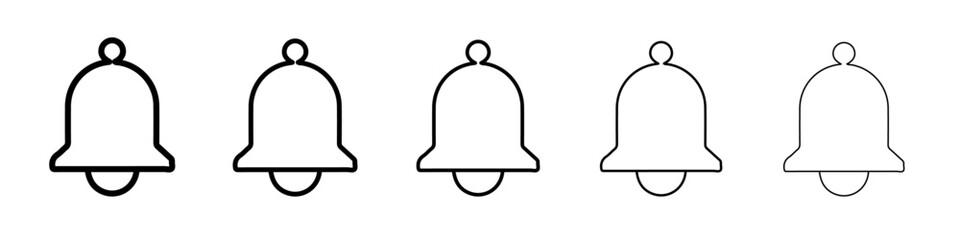 bell icon vector thin outline style sign