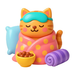 Fototapeta premium PNG Cute cat relaxing peacefully