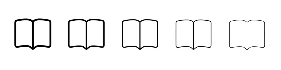book icon vector thin outline style sign