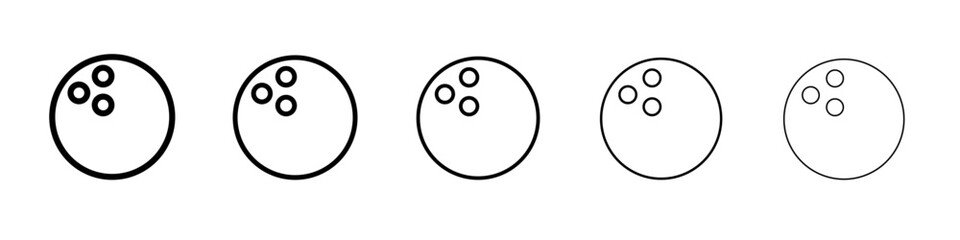 bowling ball icon vector thin outline style sign