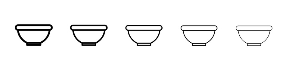 bowl icon vector thin outline style sign