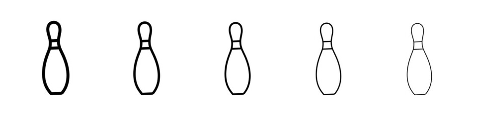 bowling pin icon vector thin outline style sign