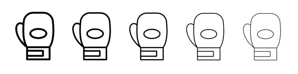 boxing glove icon vector thin outline style sign