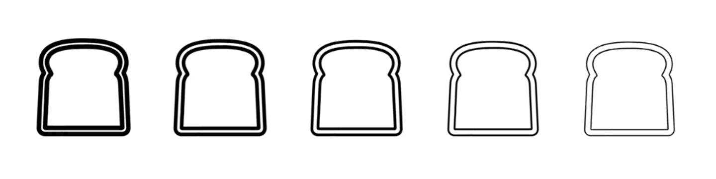 bread icon vector thin outline style sign