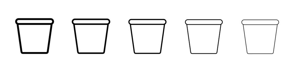 bucket icon vector thin outline style sign