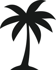 Palm Tree Silhouette Vector Illustration Isolated on White Background