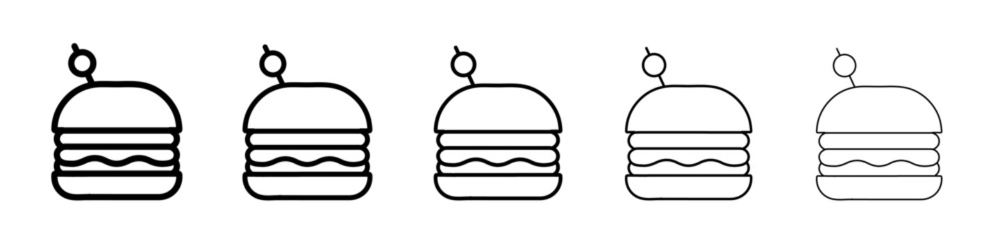 burger icon vector thin outline style sign