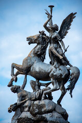 Fototapeta premium Fama-Brunnen Mythological Statue in Herreninsel Island - Germany