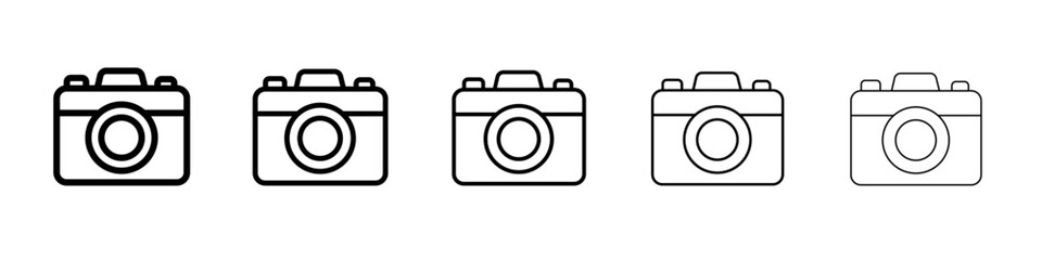 camera icon vector thin outline style sign