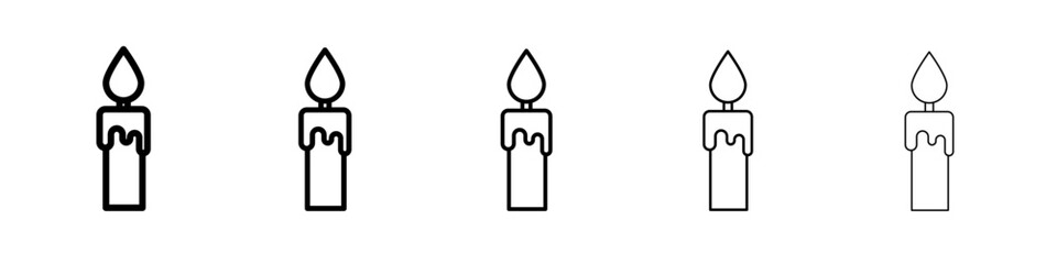 candle icon vector thin outline style sign