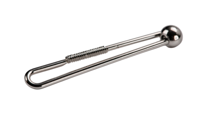 Silver Tie Clip: A close-up shot of a sleek, silver tie clip, designed for the modern gentleman. Its minimalist design and metallic finish add a touch of sophistication to any attire. 