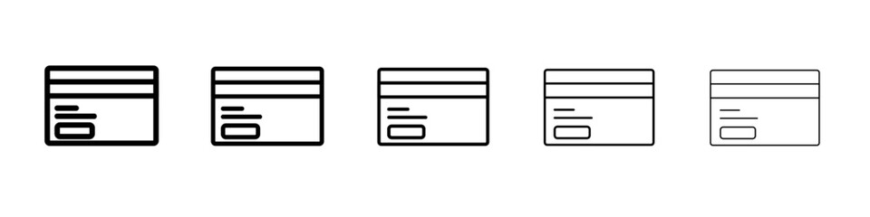 card icon vector thin outline style sign