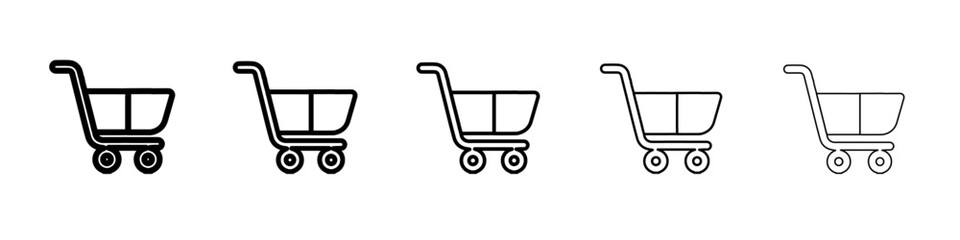 cart icon vector thin outline style sign
