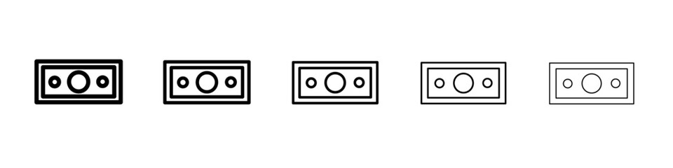 cash icon vector thin outline style sign