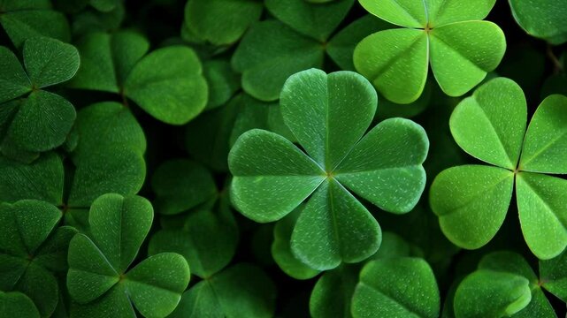 green clover leaves close up top view natural foliage calm nature growth pattern