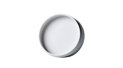 Minimalist Round Plate: A sleek, empty, and pristine white ceramic plate, showcasing a simple yet elegant design, perfect for a variety of culinary presentations.