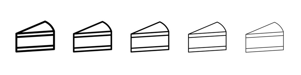 Cheesecake icon vector thin outline style sign