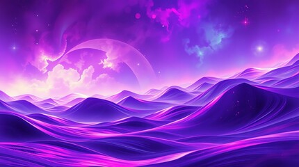 Purple abstract landscape digital art
