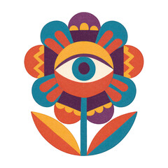 Obraz premium PNG Colorful abstract eye flower