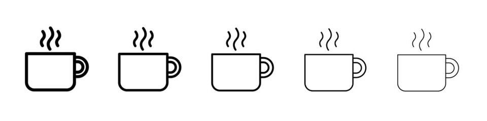coffe cup icon vector thin outline style sign