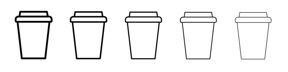 coffee cup icon vector thin outline style sign