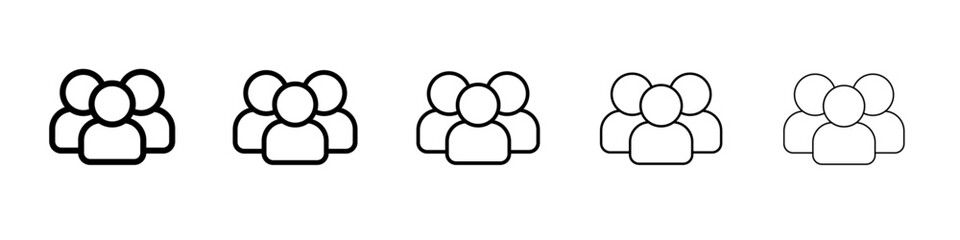 community icon vector thin outline style sign