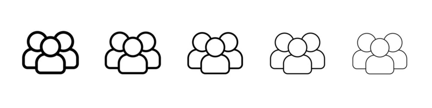 community icon vector thin outline style sign